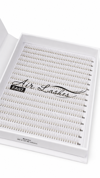 Готові пучки коричневі AirLashes FAST 3D 0,07 (800шт.) MIX 21554575 фото